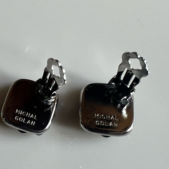 Michal Golan Clip Hand Crafted Earrings Silver & Semi Precious Stones - Picture 2 of 4